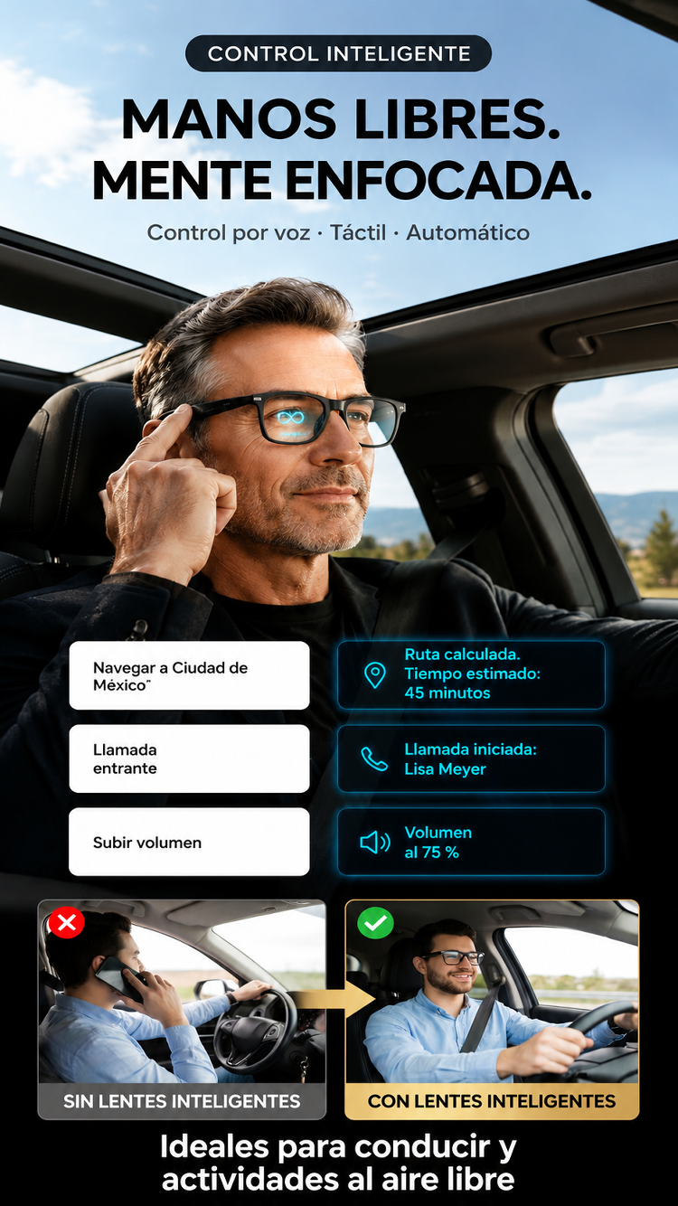 Gafas inteligentes SL con zoom, cambio de color y traducción AI en tiempo real
