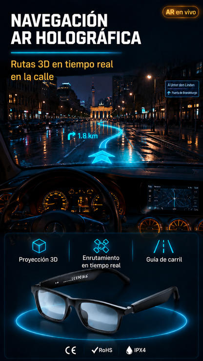 Gafas inteligentes SL con zoom, cambio de color y traducción AI en tiempo real